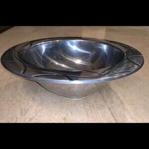Lenox Vibe Tarnish Free‎ Alloy Metal Salad Bowl ~13.5x4.5”